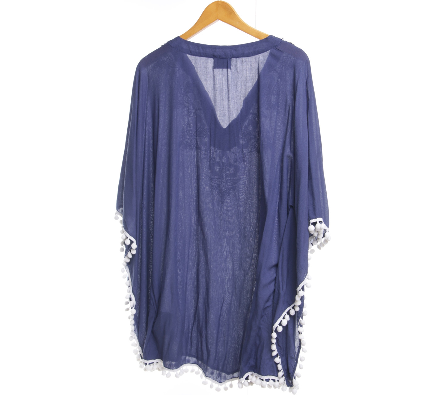 Coast Couture Blue Batwing Beaded Blouse