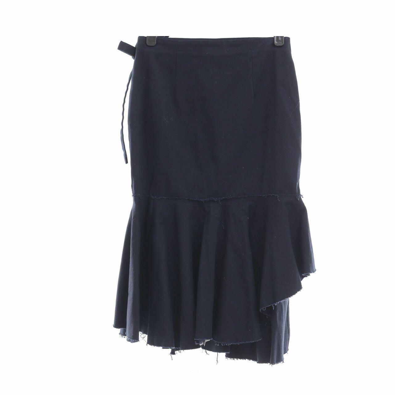 Private Collection Dark Blue Wrap Midi Skirt