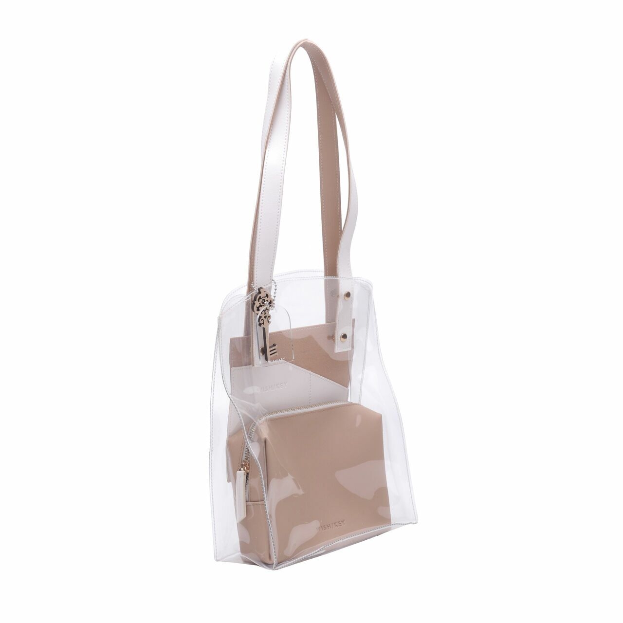 Wish/Key Brown & Clear Tote Bag