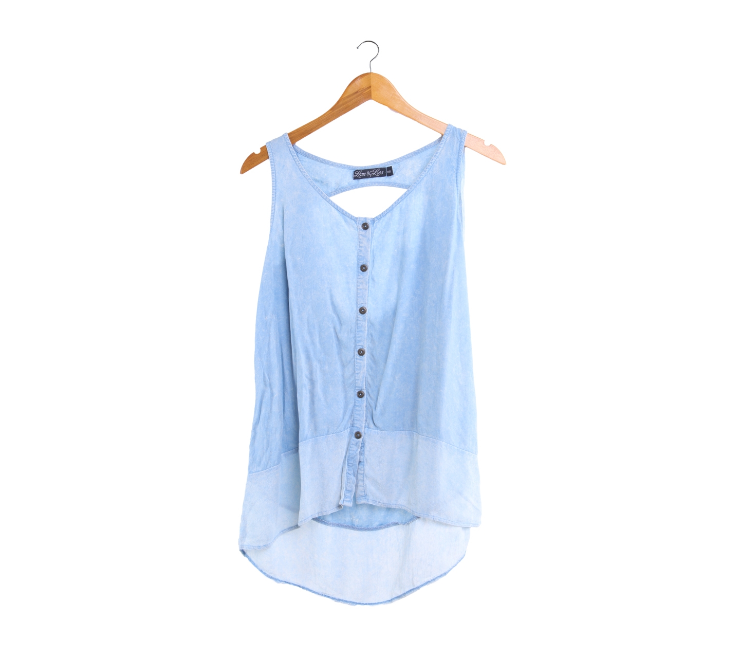 Blue Back Cut Out Sleeveless