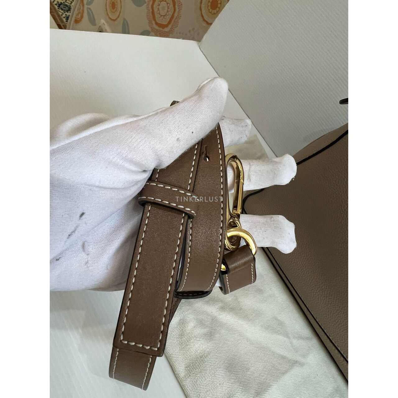 Loewe Puzzle Small Sand Mink Grained Leather GHW Satchel