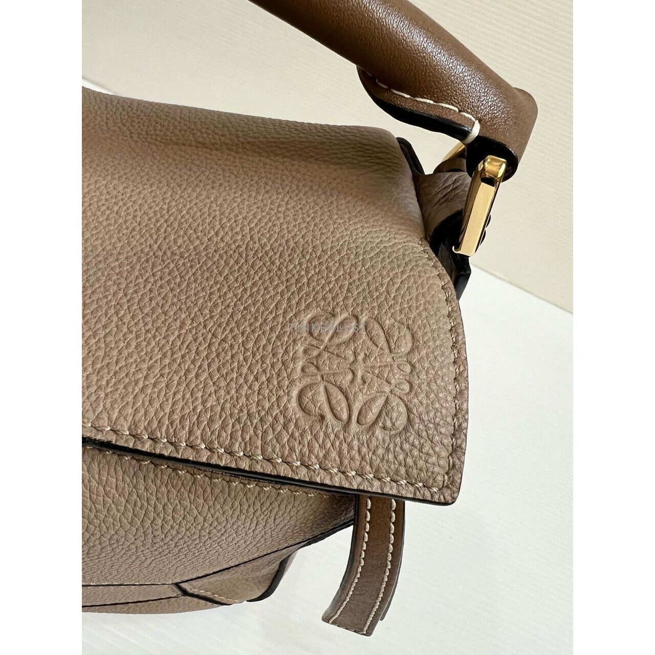 Loewe Puzzle Small Sand Mink Grained Leather GHW Satchel