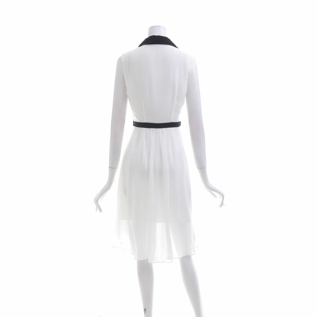 Forever New White & Black Hi Low Shirt Midi Dress