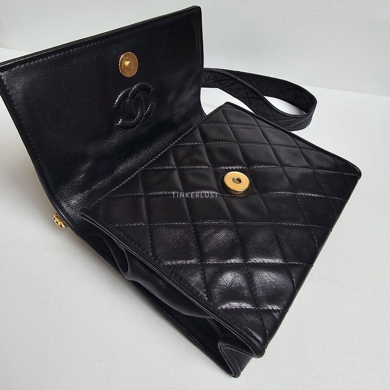 Chanel Vintage Lambskin Quilted Lucite Trim Flap #1 Shoulder Bag