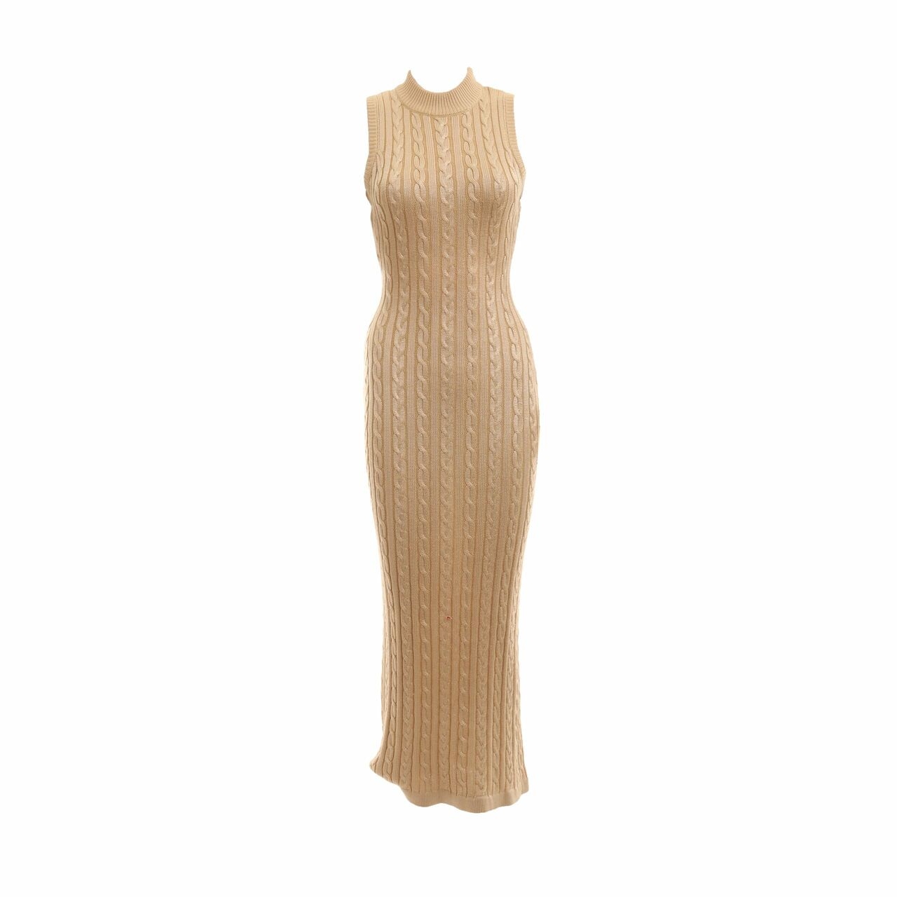 Contempo Gold Knit Long Dress