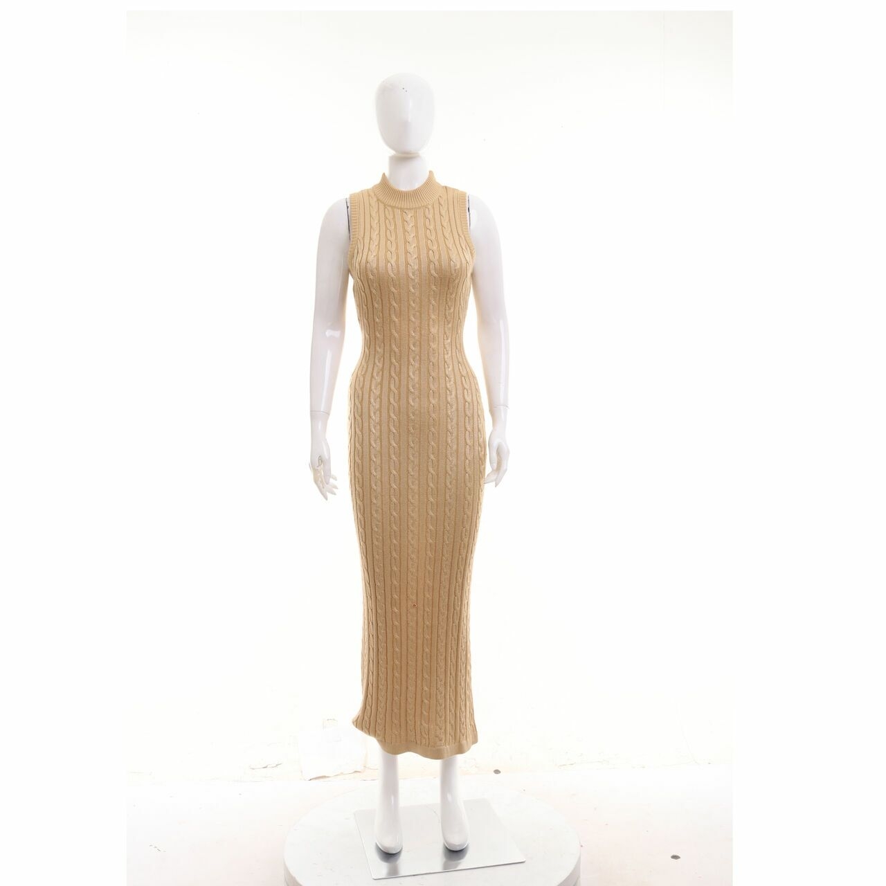 Contempo Gold Knit Long Dress