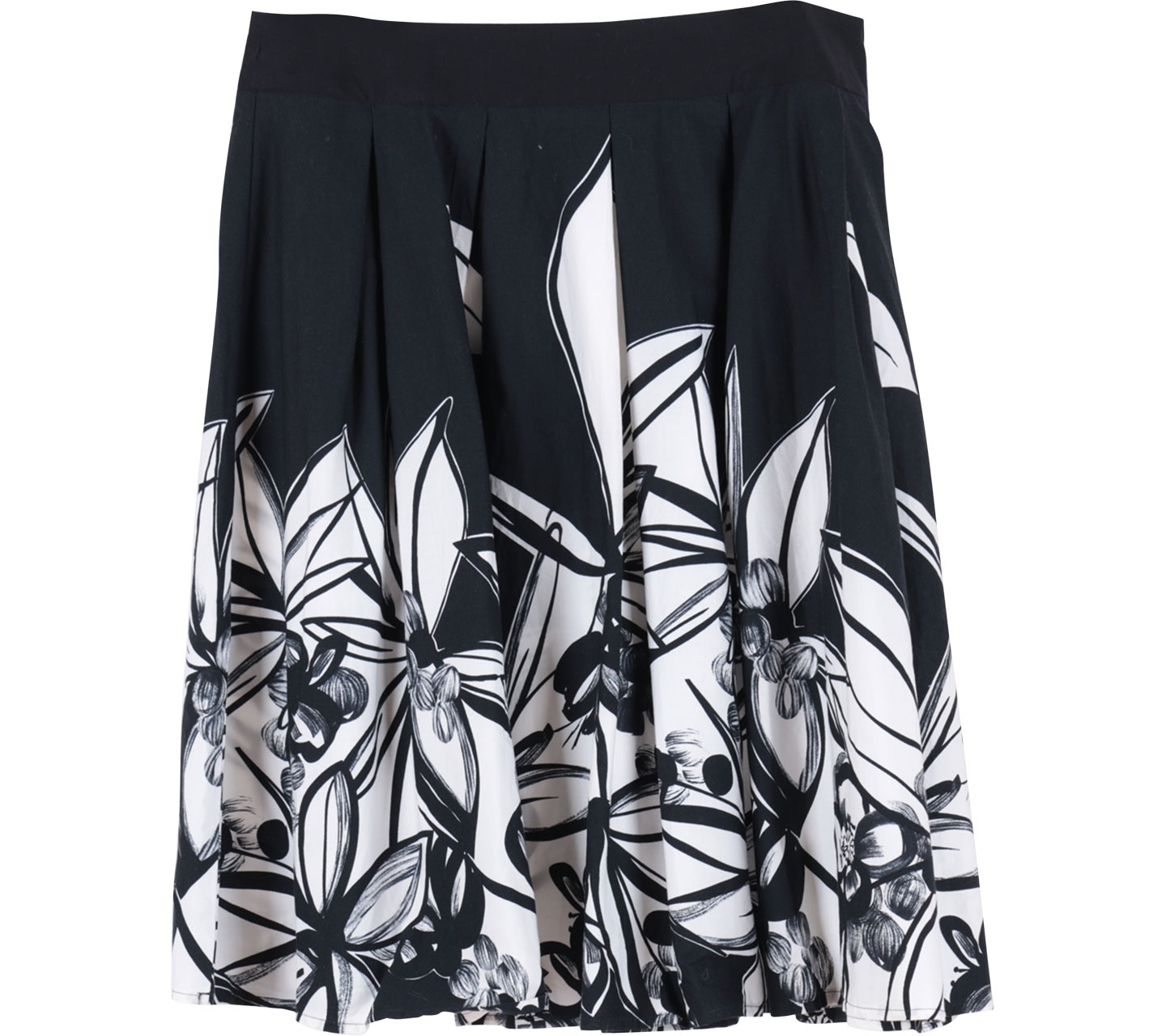 Oasis Black And White Floral Midi Skirt