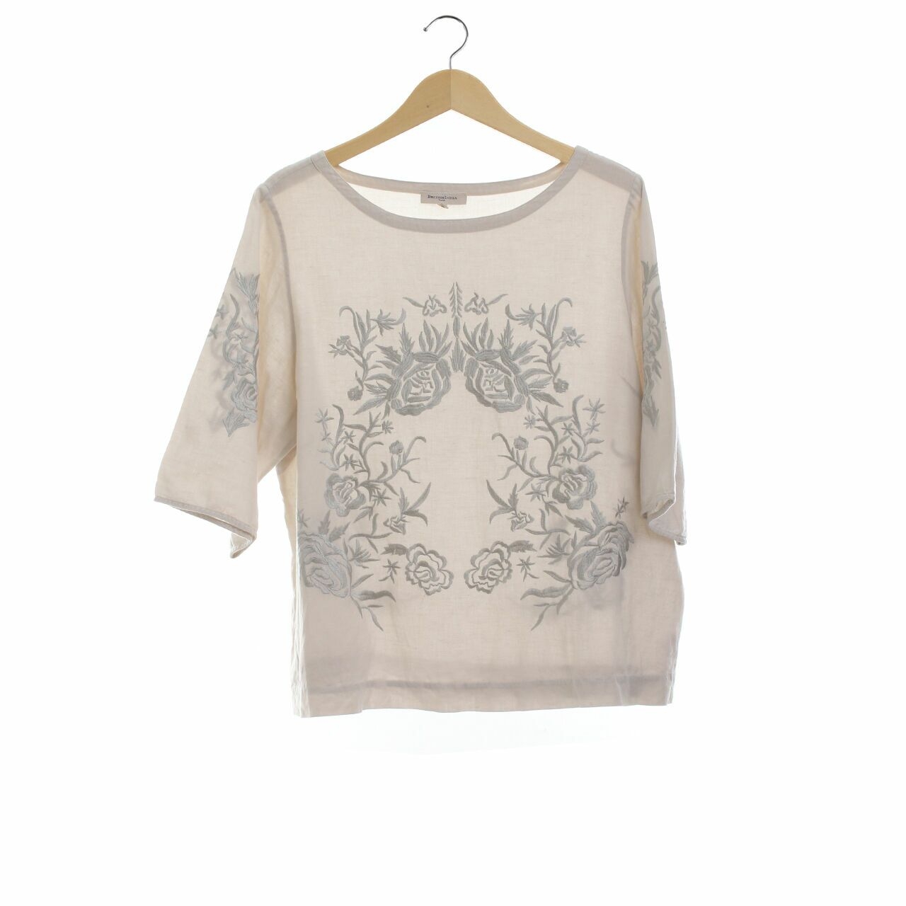 British India Beige Embroidery Blouse