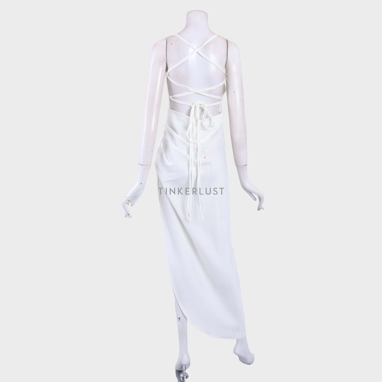Spring Summer Style White Slit String Long Dress