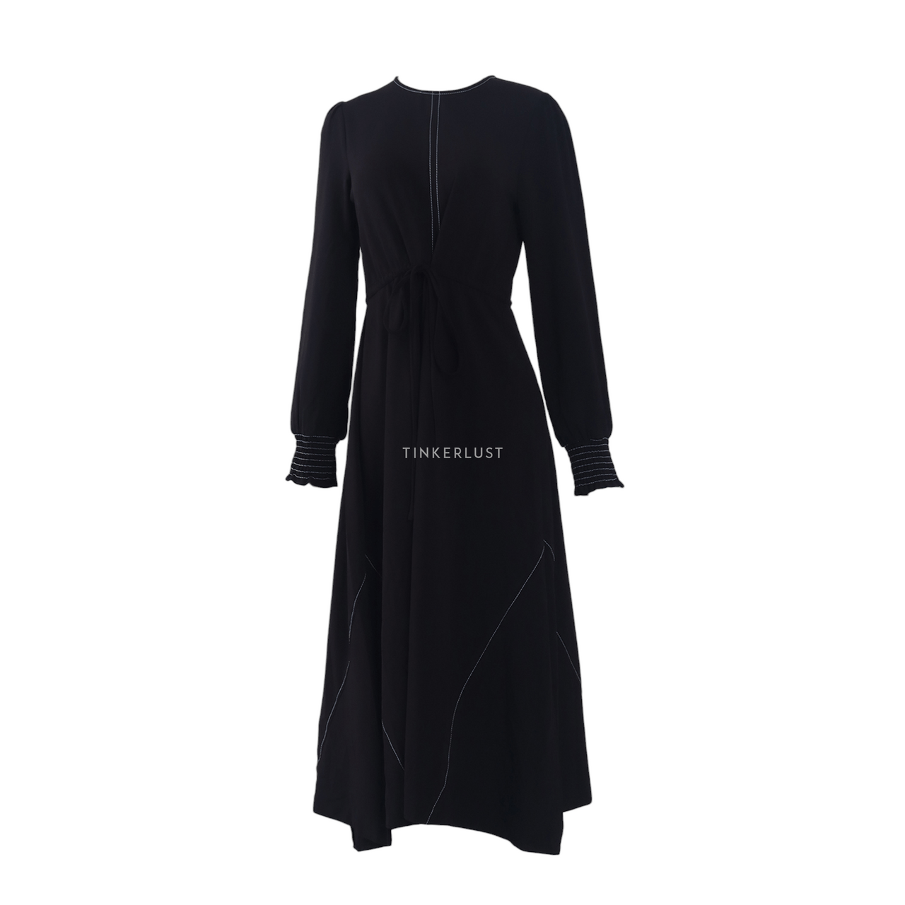 SEED Black Slit Midi Dress