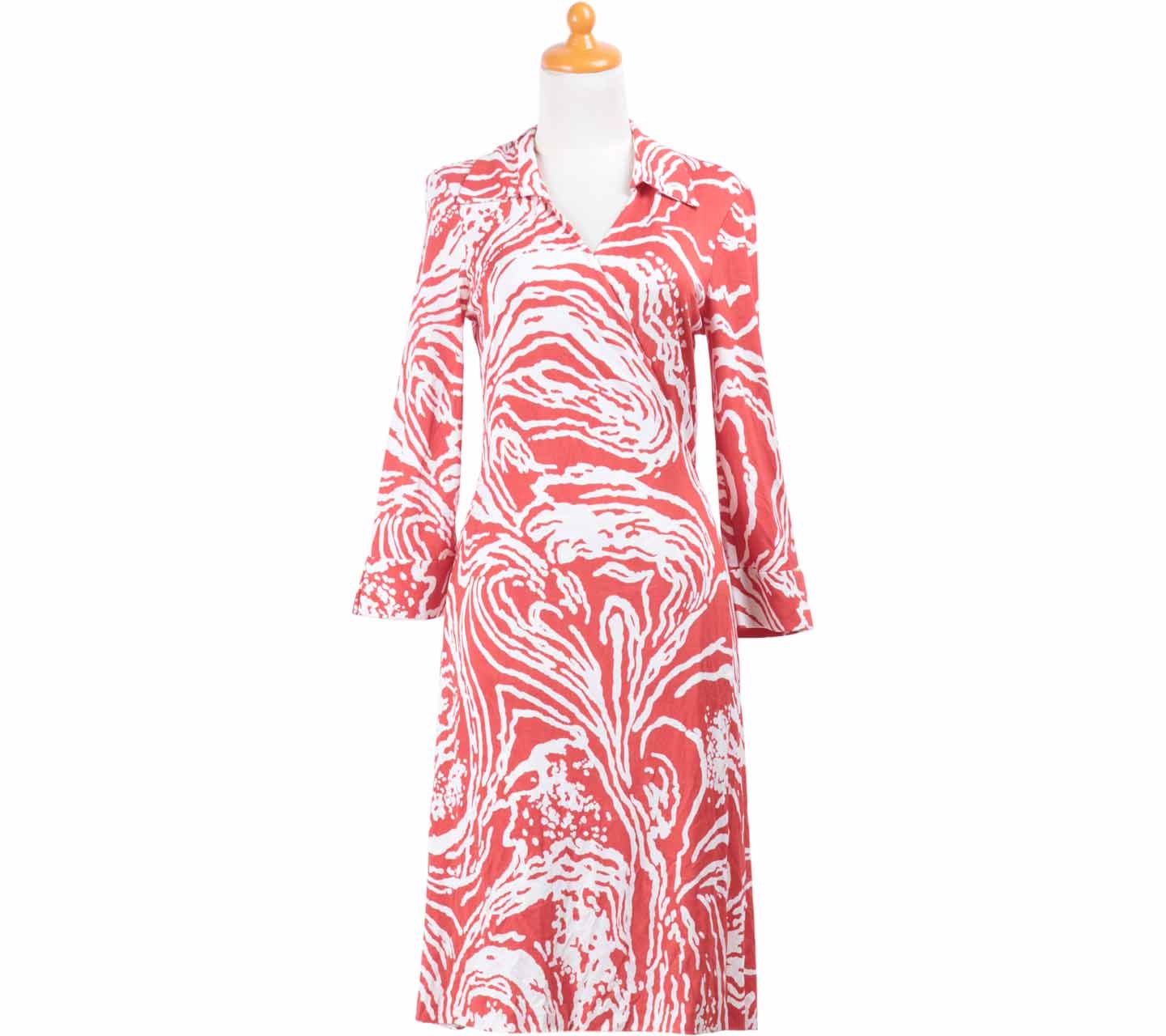 Diane Von Furstenberg Red And White Midi Dress
