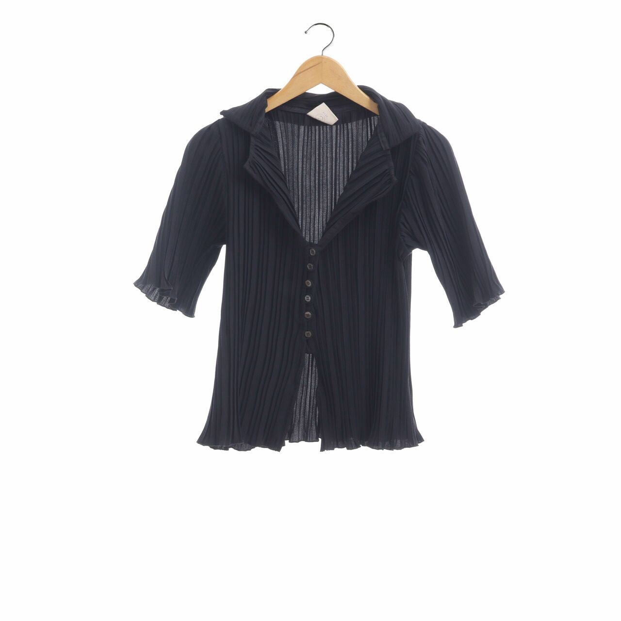 Private Collection Black Pleats Shirt