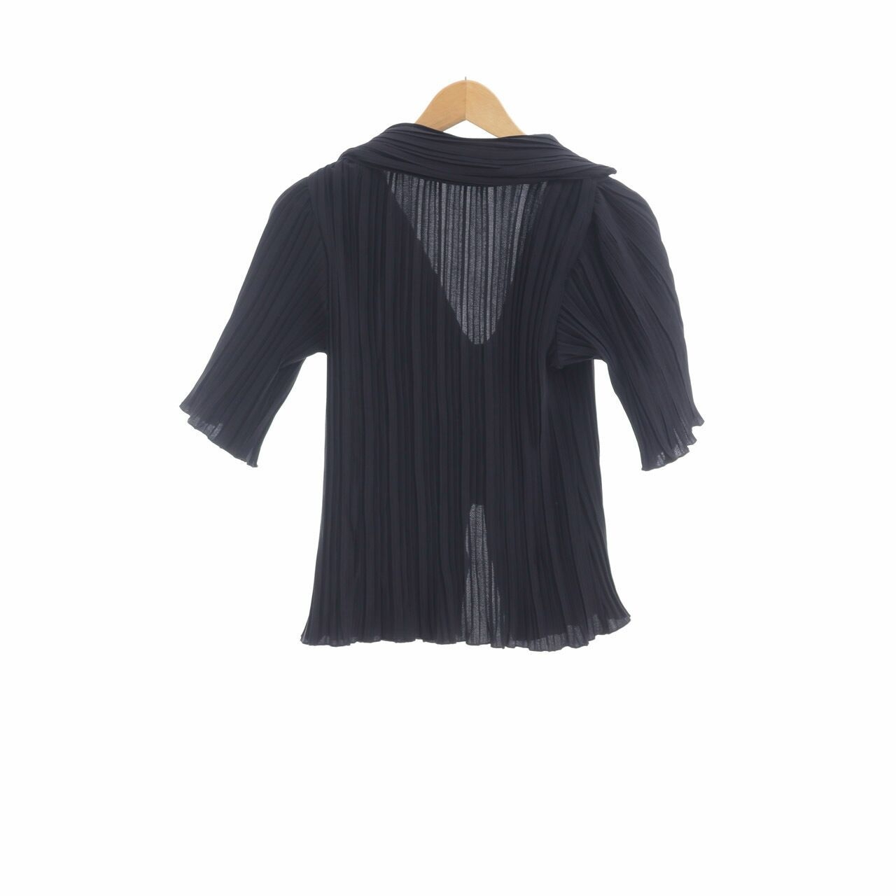 Private Collection Black Pleats Shirt