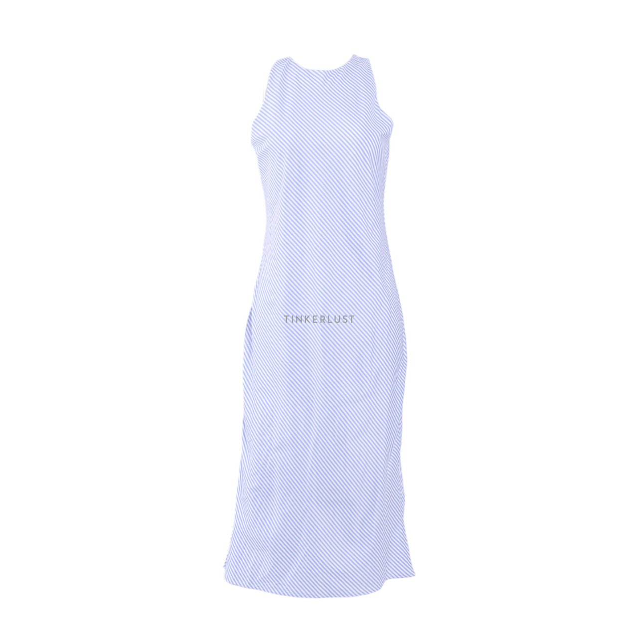 eclair Blue & White Stripes Midi Dress