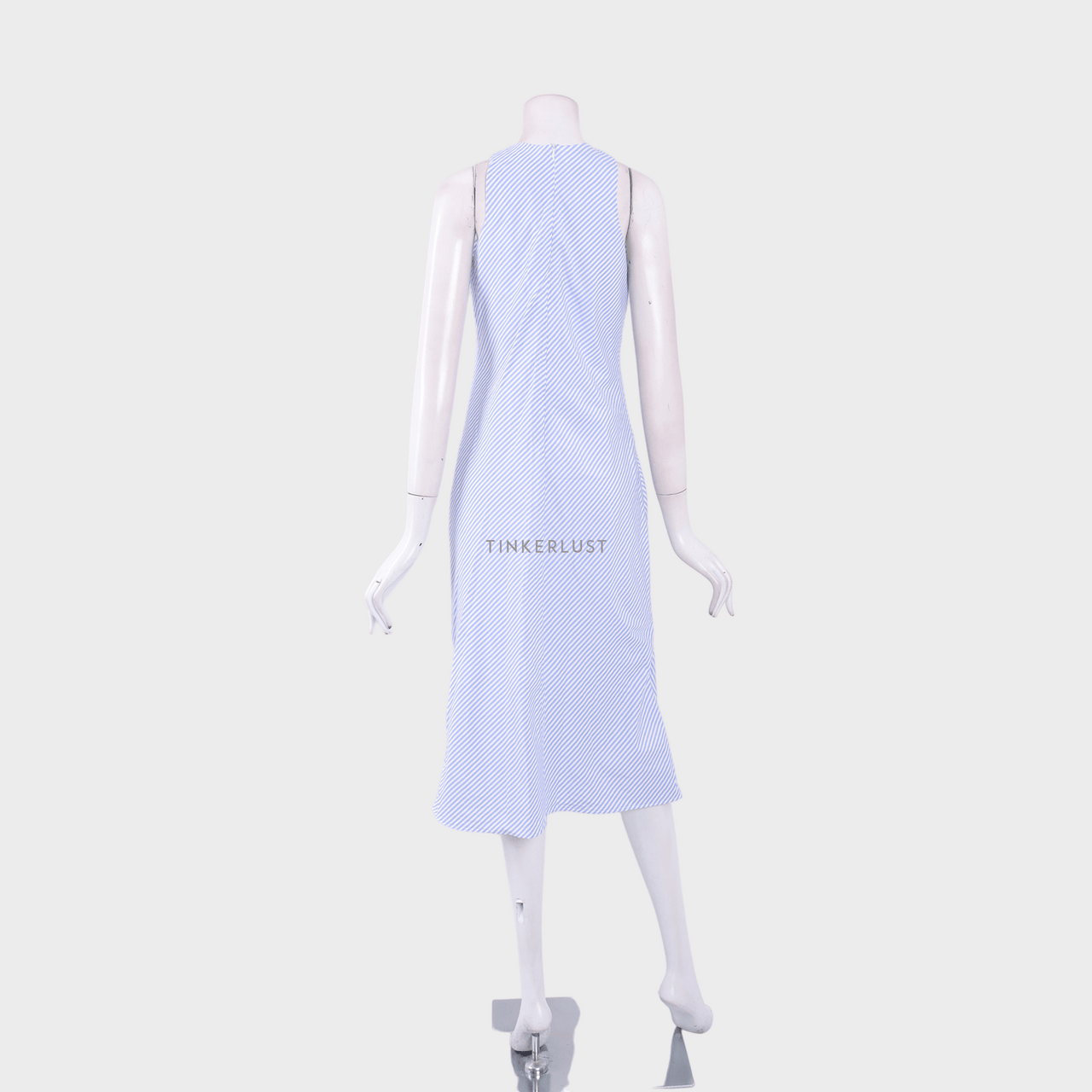eclair Blue & White Stripes Midi Dress