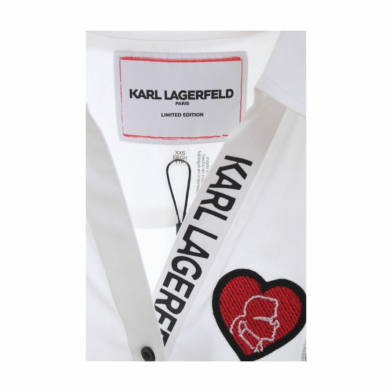 Karl Lagerfeld Essentials Patches with Logo Neck  White Shirt