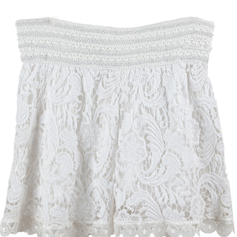 White Lace Pull-On Shorts