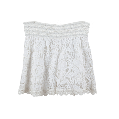 White Lace Pull-On Shorts
