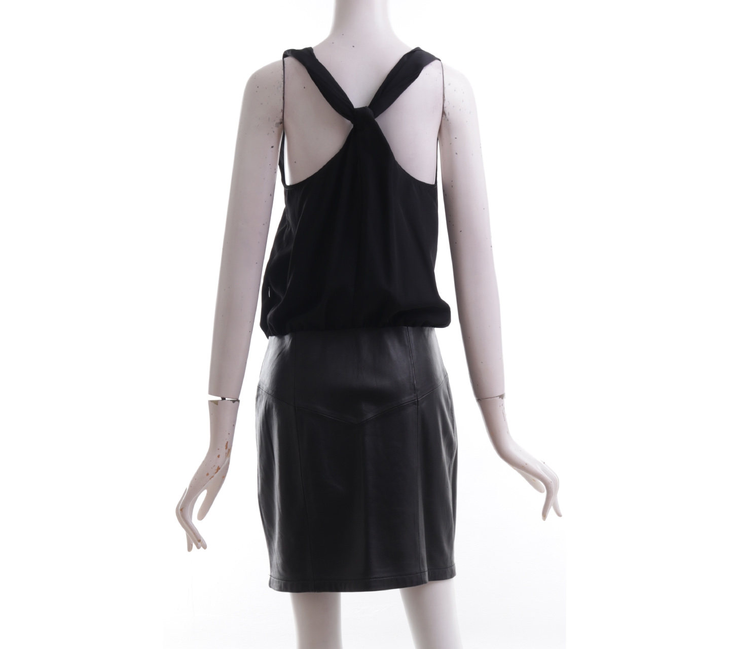 Y.A.S Black Leather Mini Dress