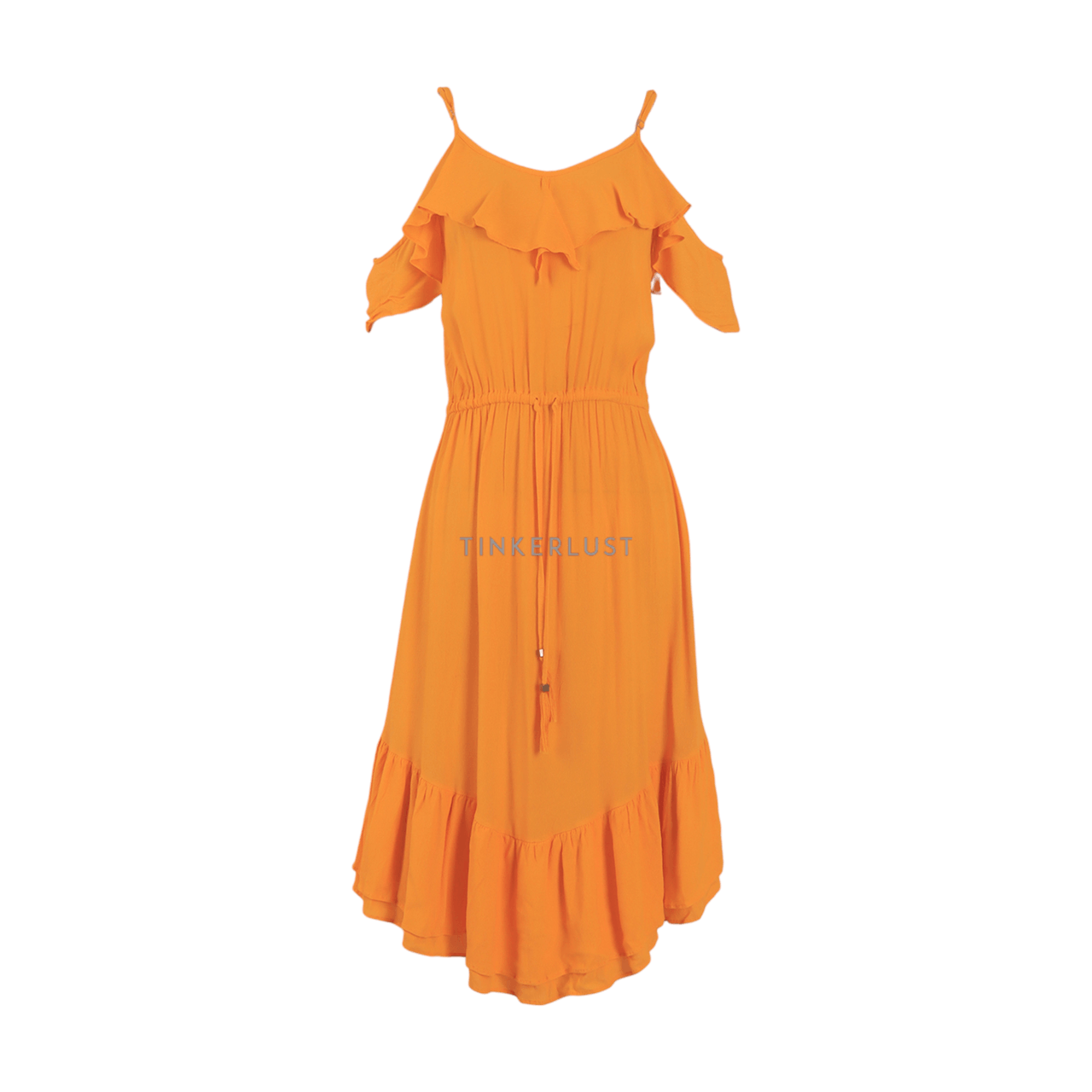 Paulina Katarina Orange Midi Dress