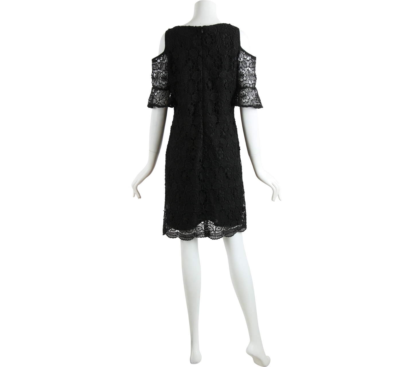 B.L.F Black Lace Cold Shoulder Mini Dress
