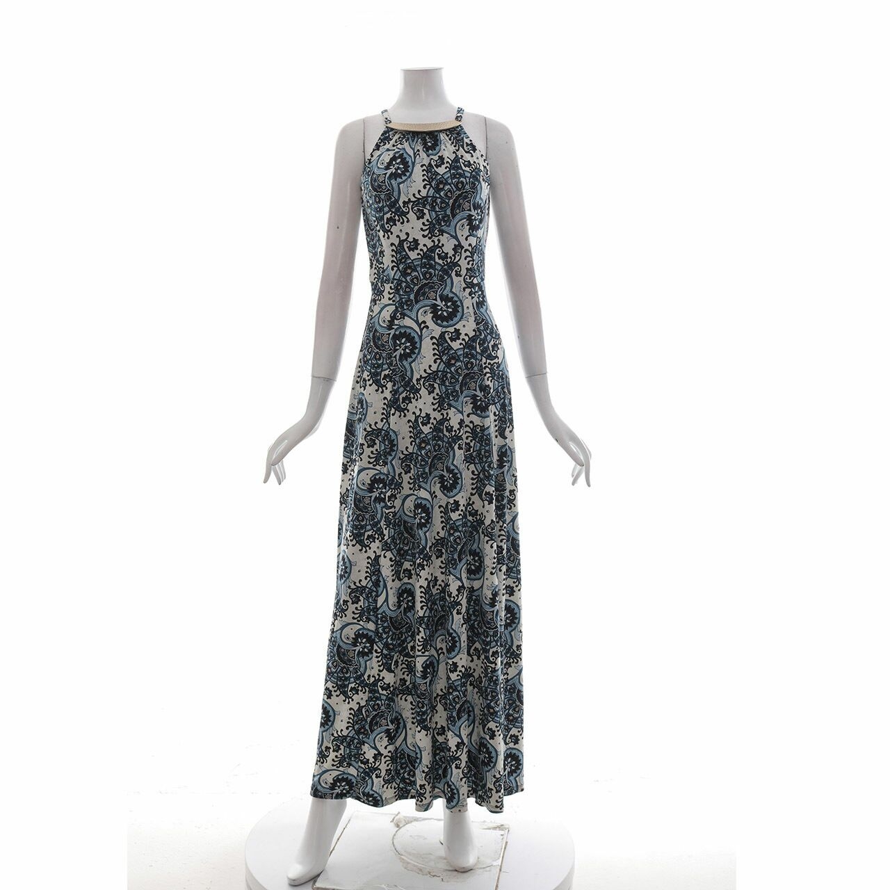 Michael Kors Printed Multi Pattern Blue  Long Dress