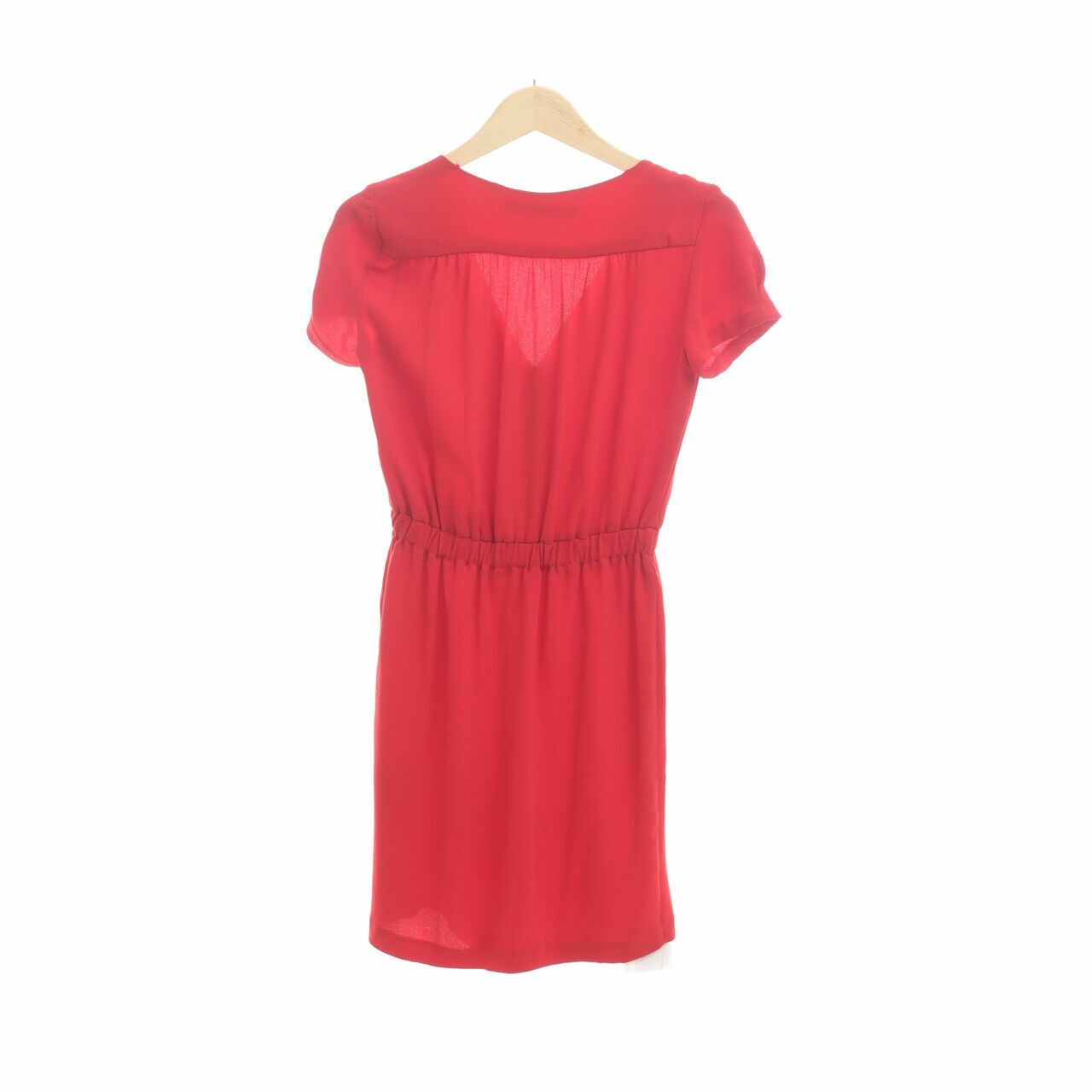 Zara Red Fron Zipper Mini Dress