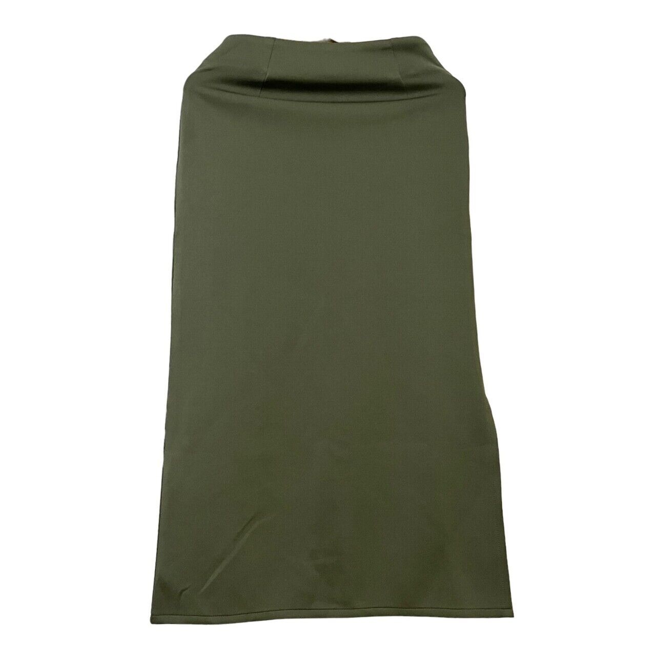 ATS The Label Dark Green Slit Midi Skirt