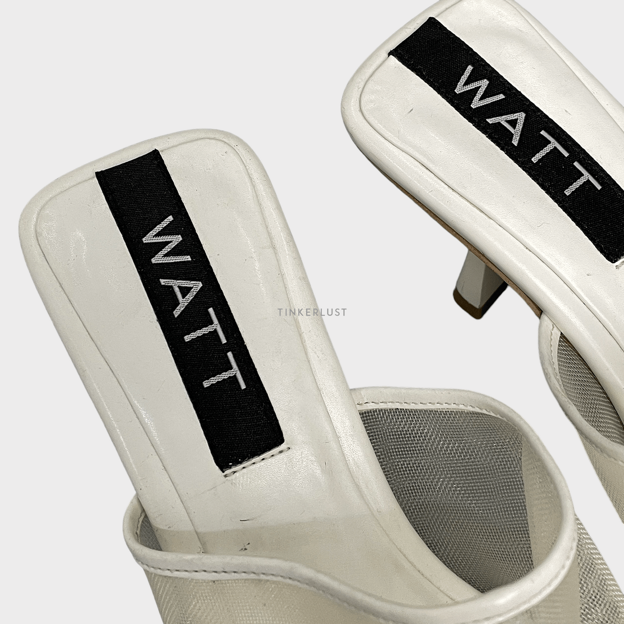 Watt-Walk The Talk White Mules Heels