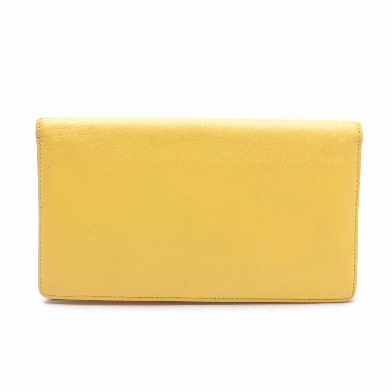 Chanel Leather Camellia Yen Yellow Wallet
