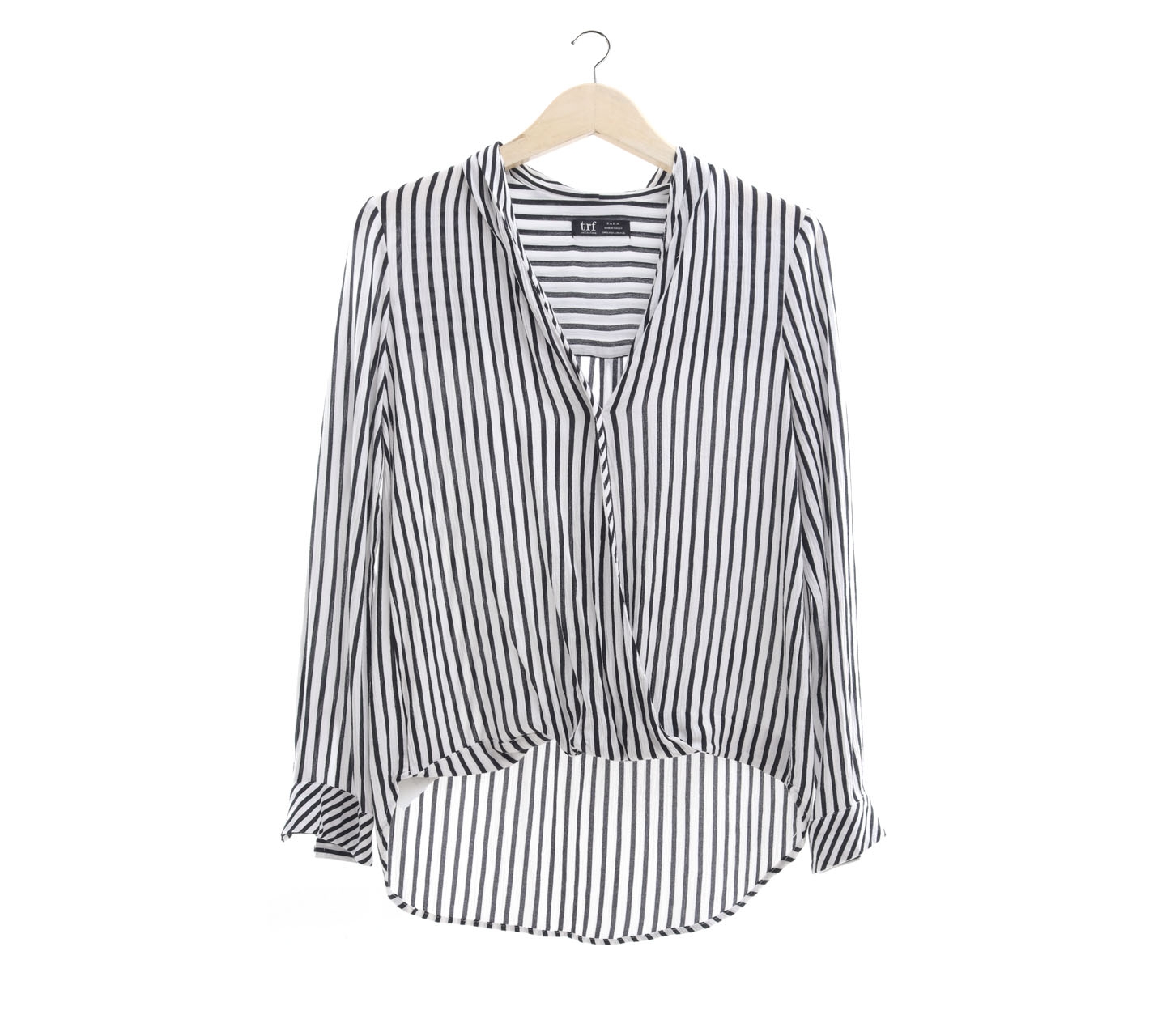 Zara Black & White Striped Blouse