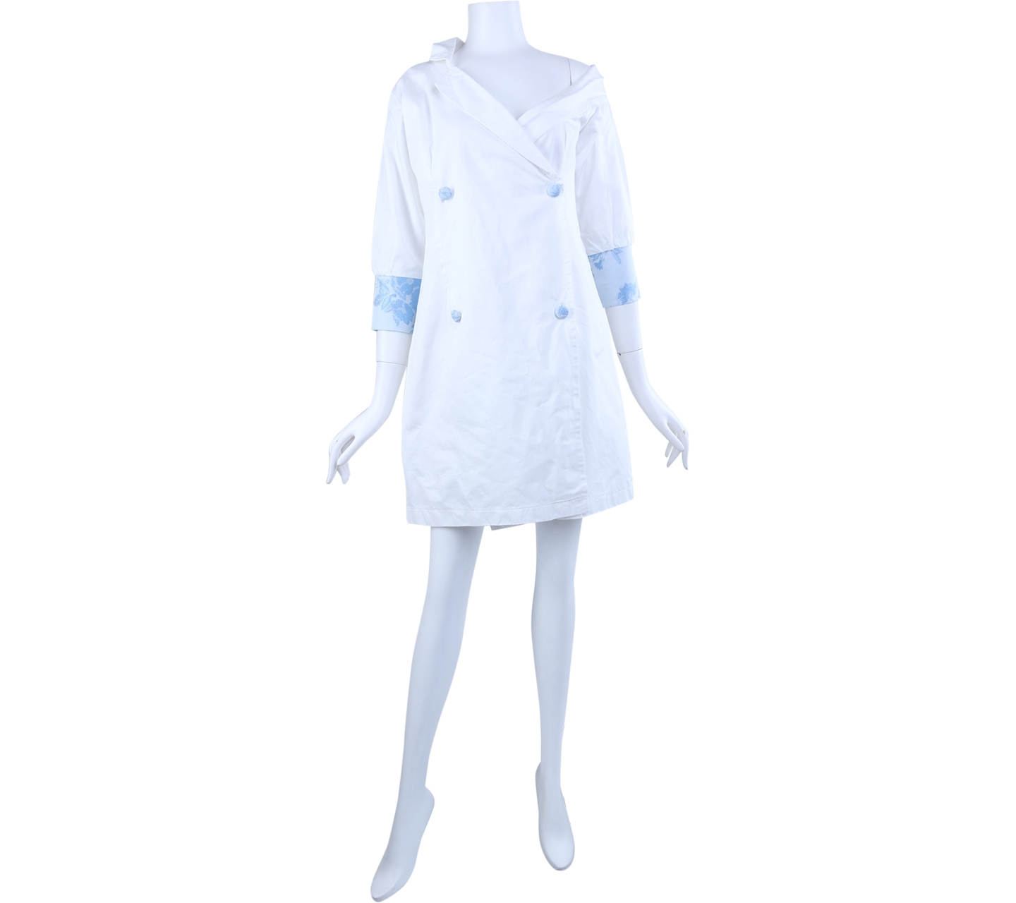 Nu Collective White And Blue Coat