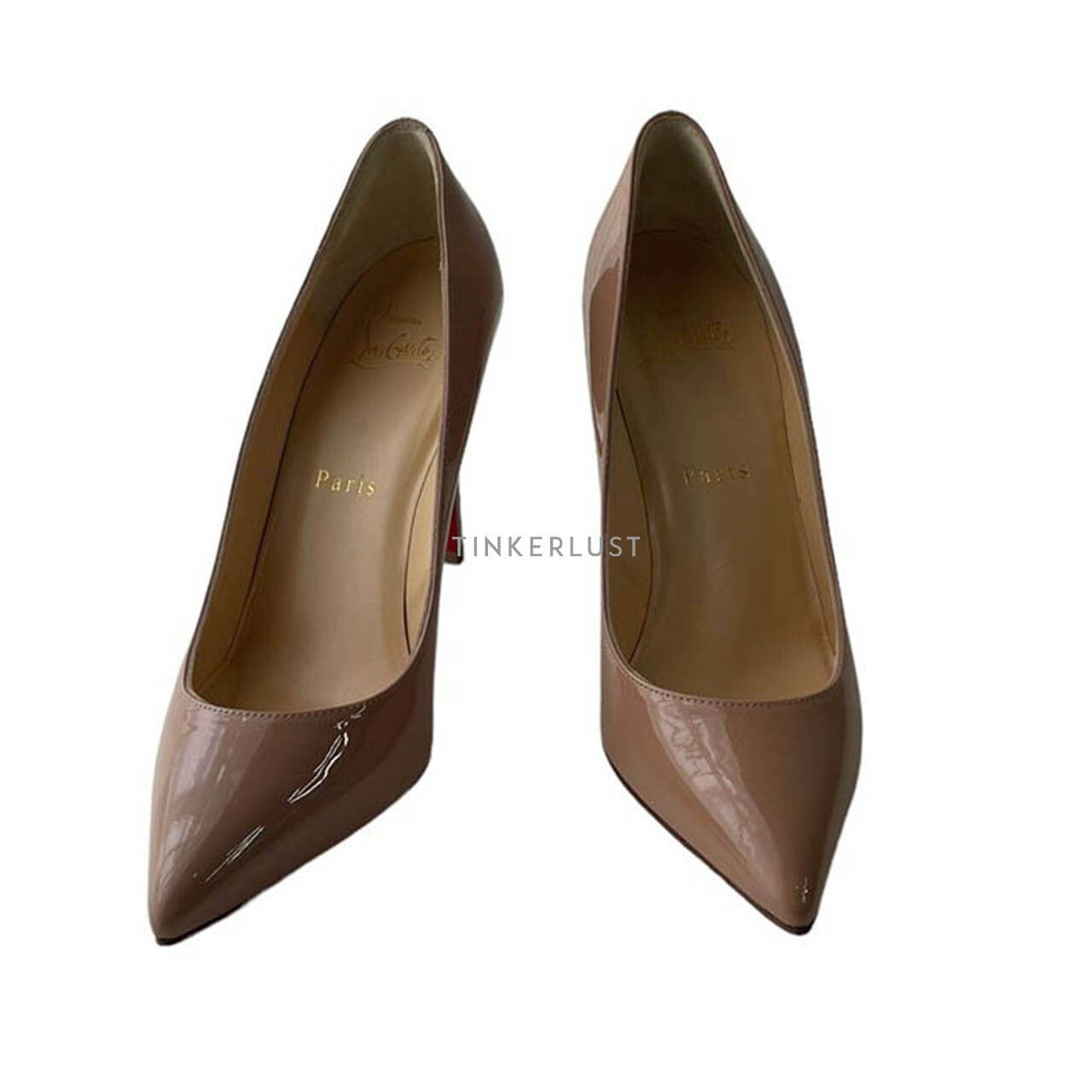 Christian Louboutin Pigalle 10cm Nude Patent Heels