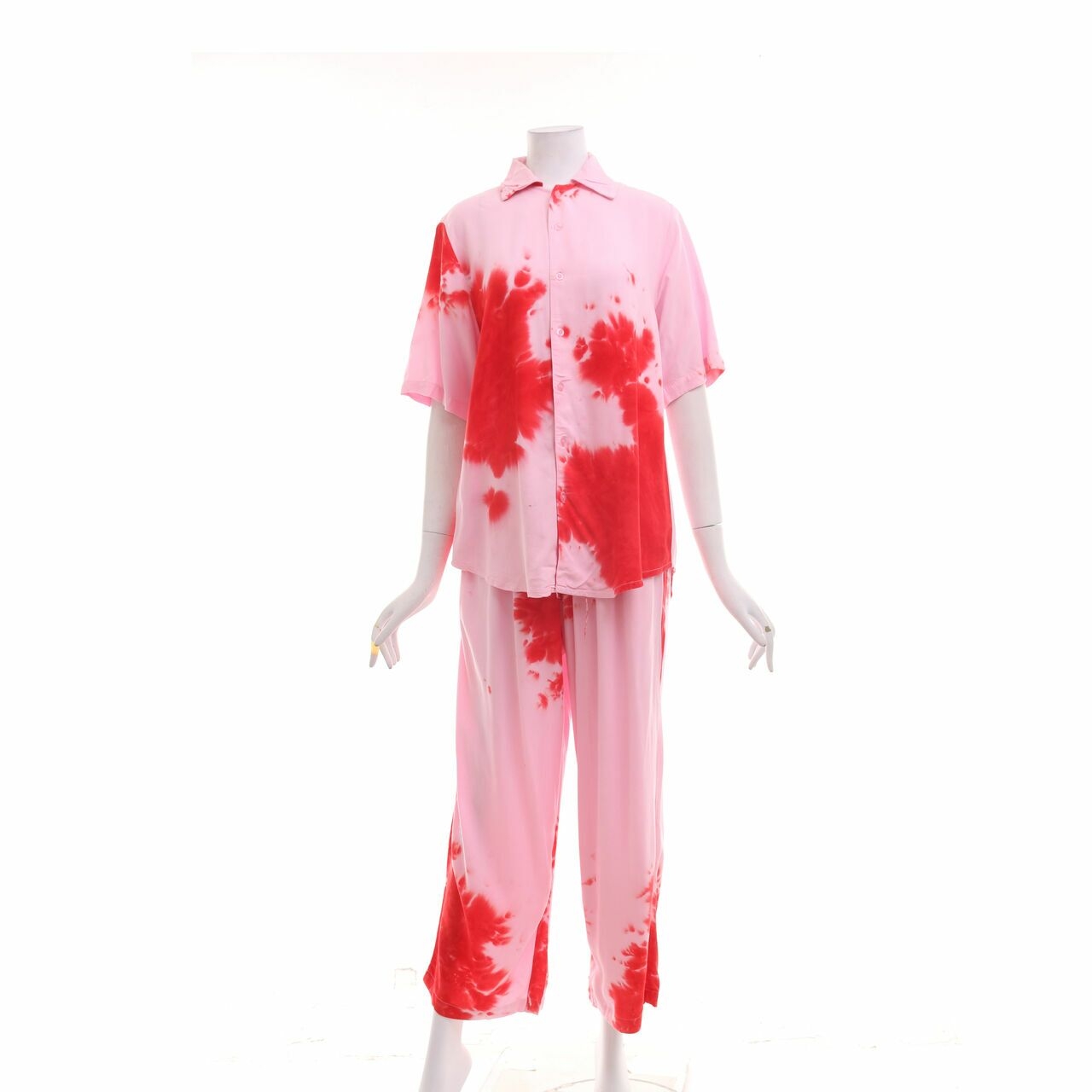 Suku Home Pink & Red Tie Dye Two Piece