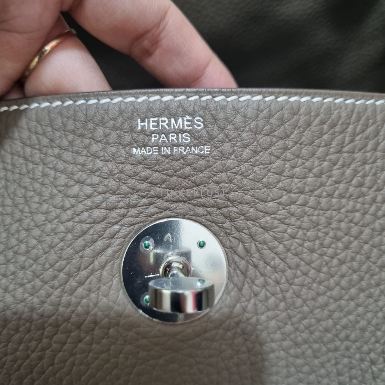 Hermes Lindy 30 Etaupe Clemence PHW #O Shoulder Bag