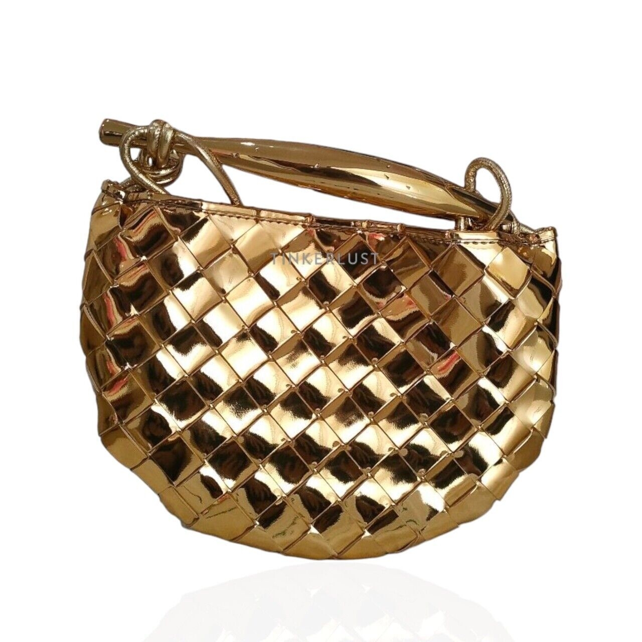 Bottega Veneta Mini Sardine Gold Laminated Lambskin GHW Handbag