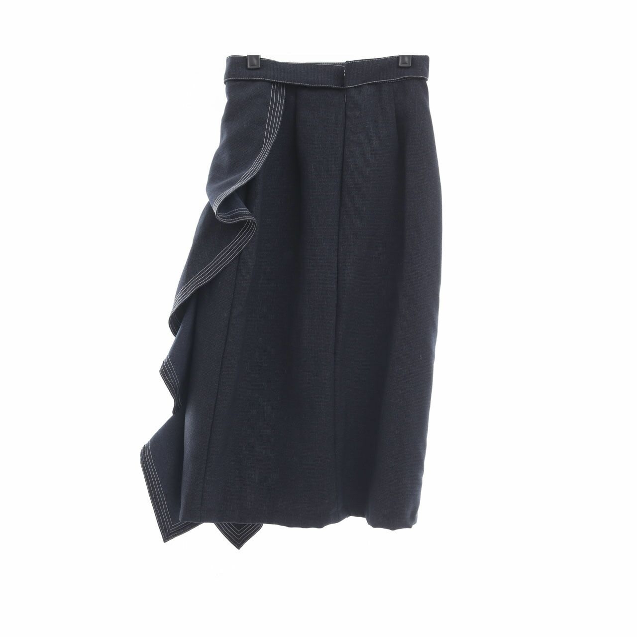 Flomors Dark Blue Wrap Midi Skirt