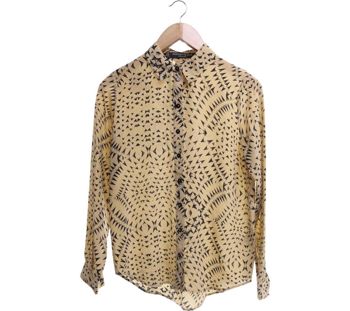 Something Else Yellow And Black Patterned Blouse