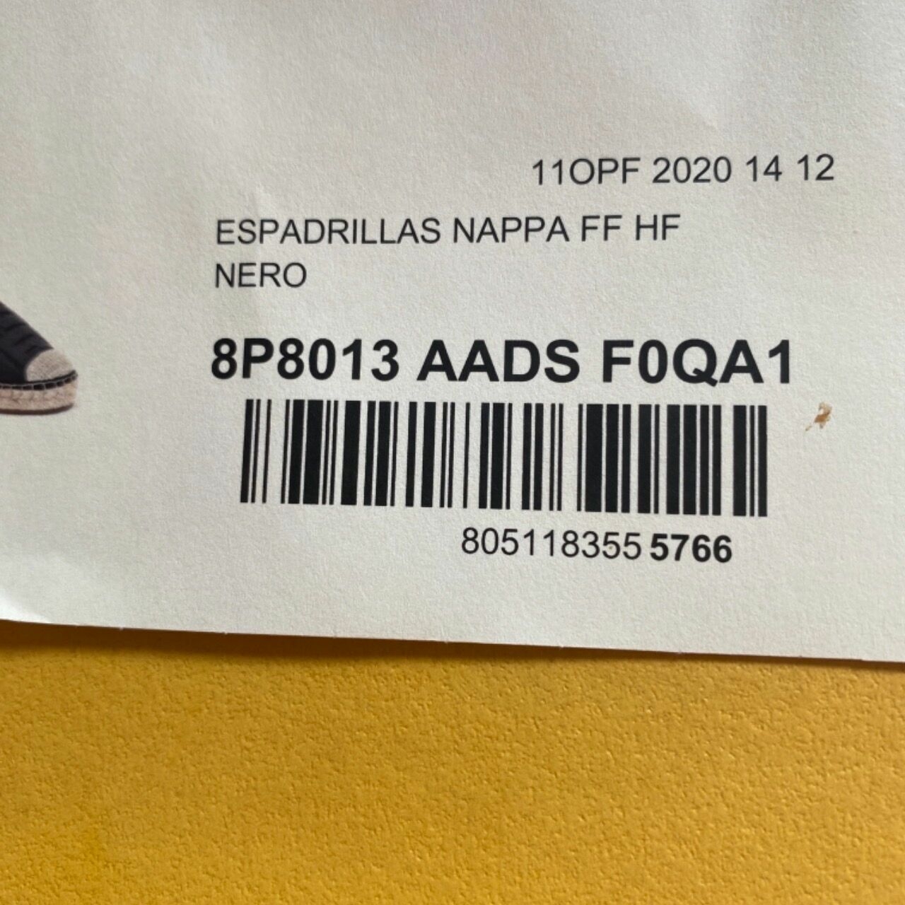 Fendi Espadrilles Black Leather with FF Logo 