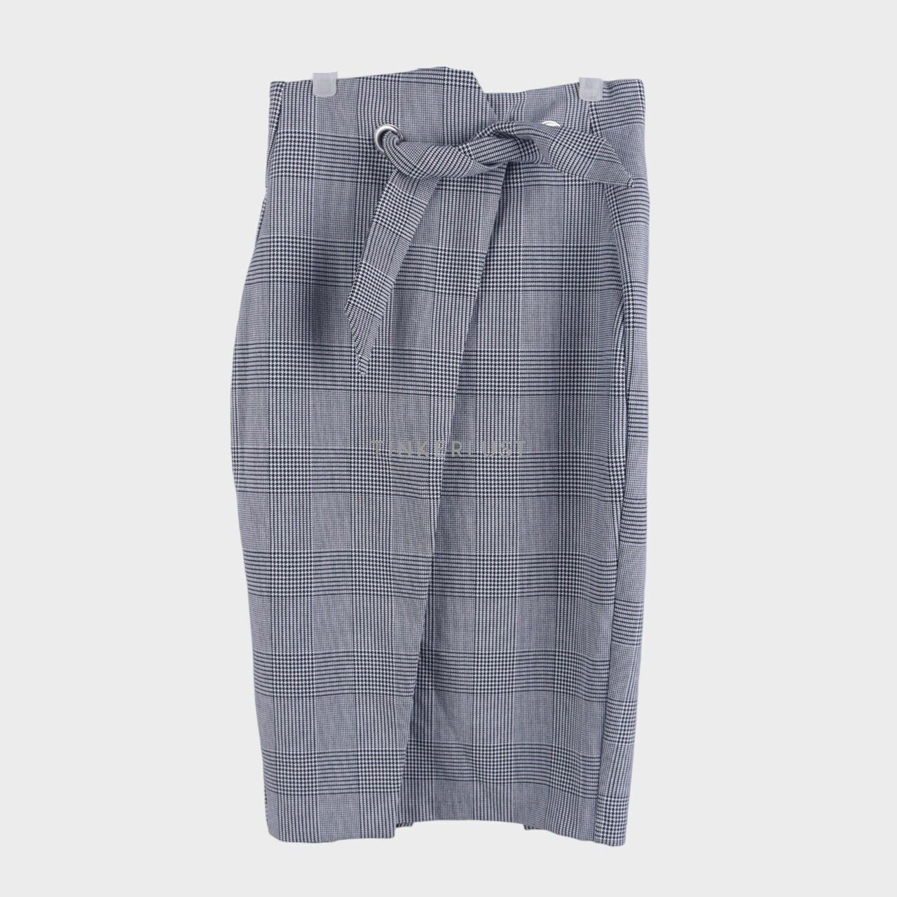 H&M Grey Houndstooth Midi Skirt