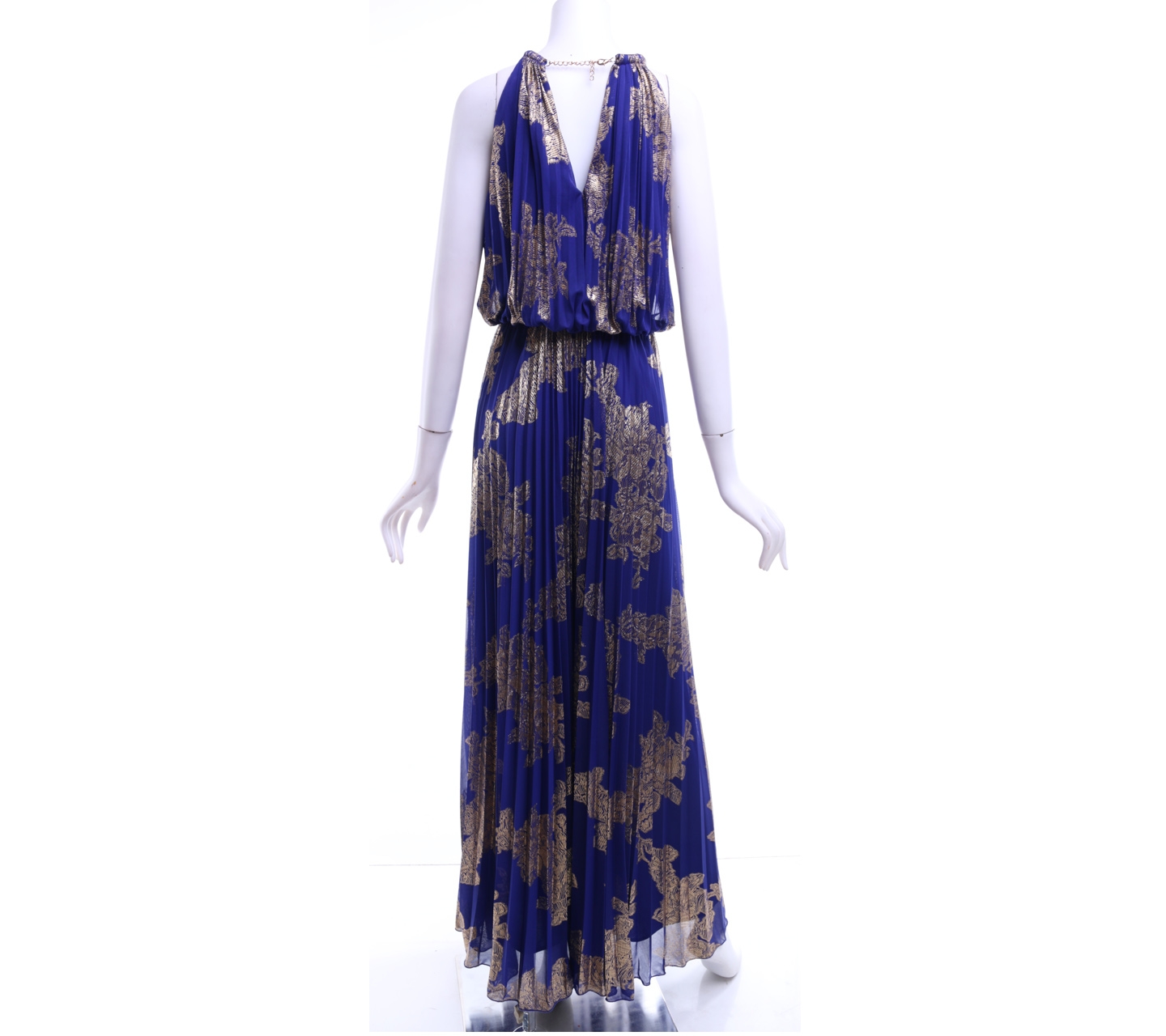 XScape Blue And Gold Long Dress