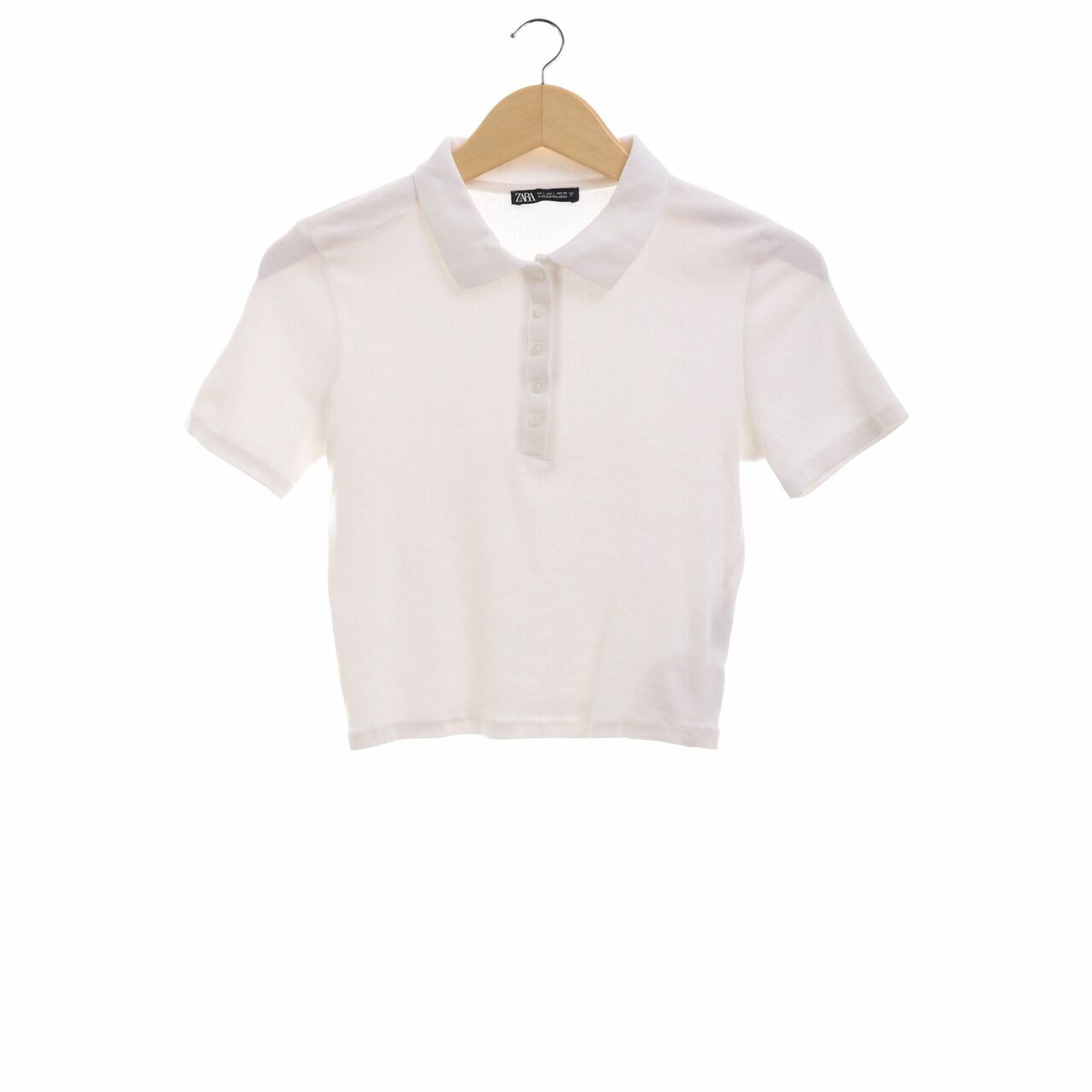 Zara Off White Polo T-Shirt