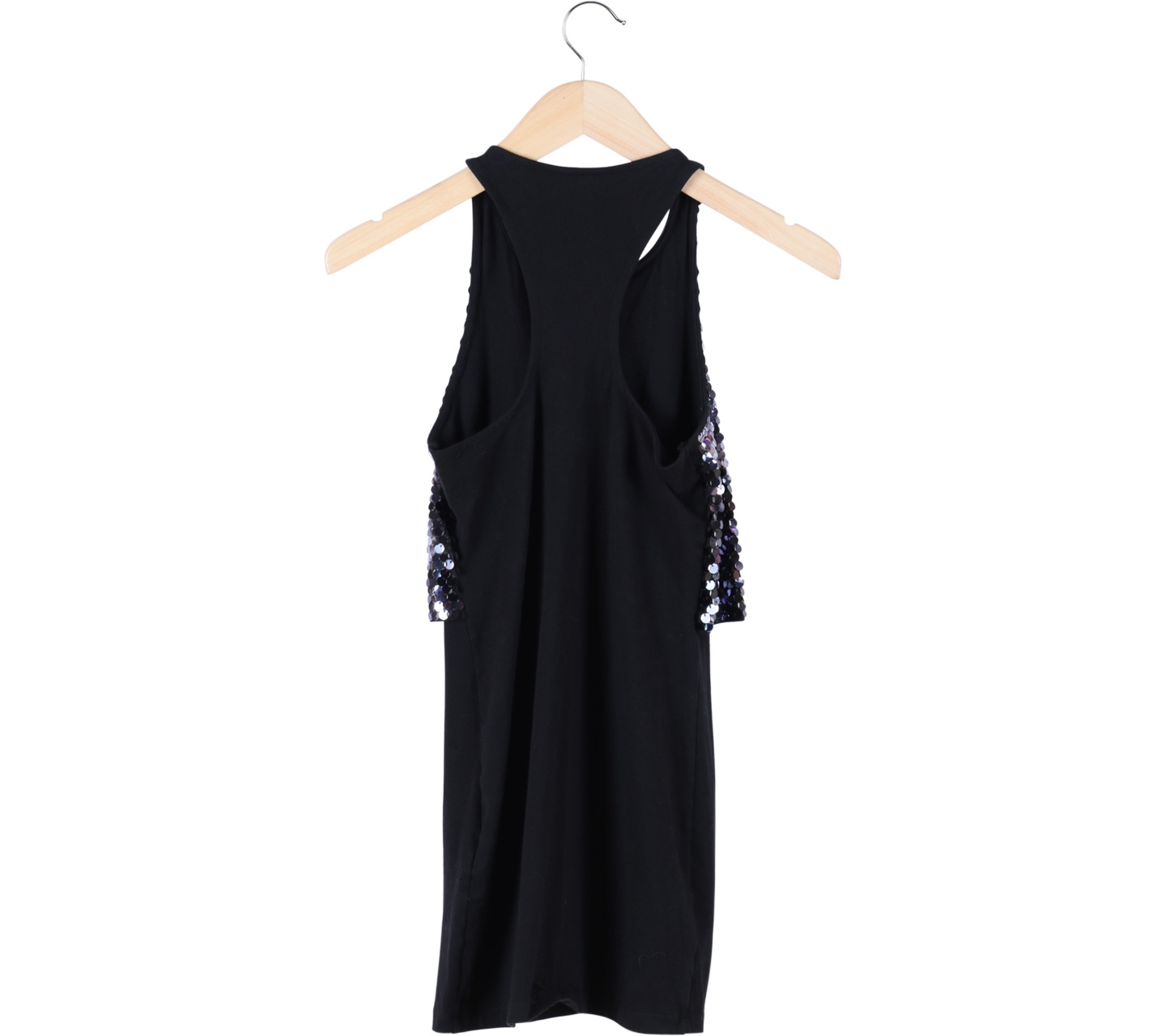 H&M Black Sequins Sleeveless Mini Dress