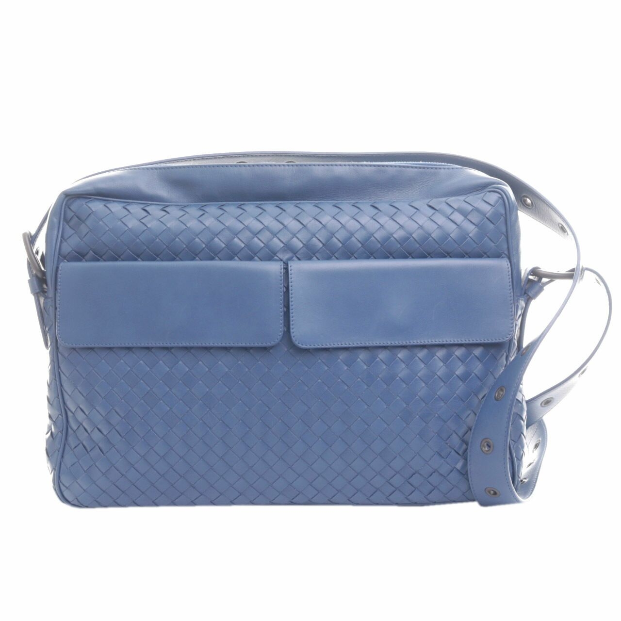 Bottega Veneta Blue Pcoket Messenger Medium Sling Bag