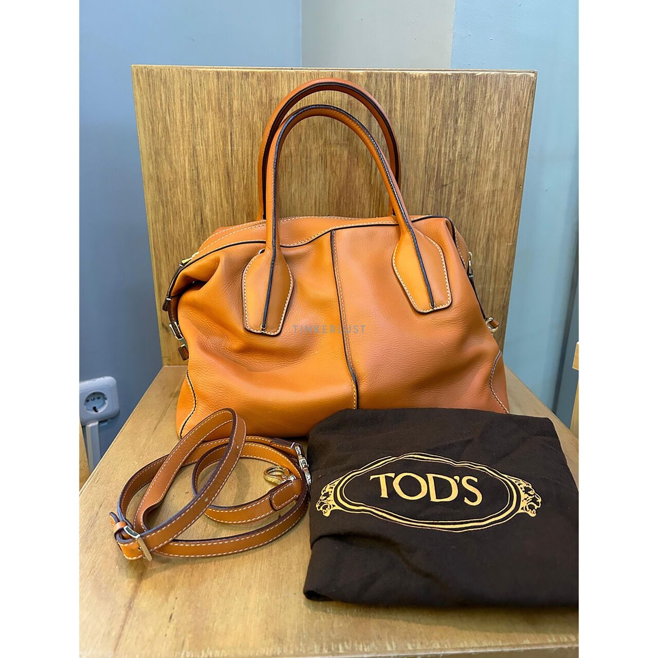 Tod's D-Styling Orange Leather Satchel