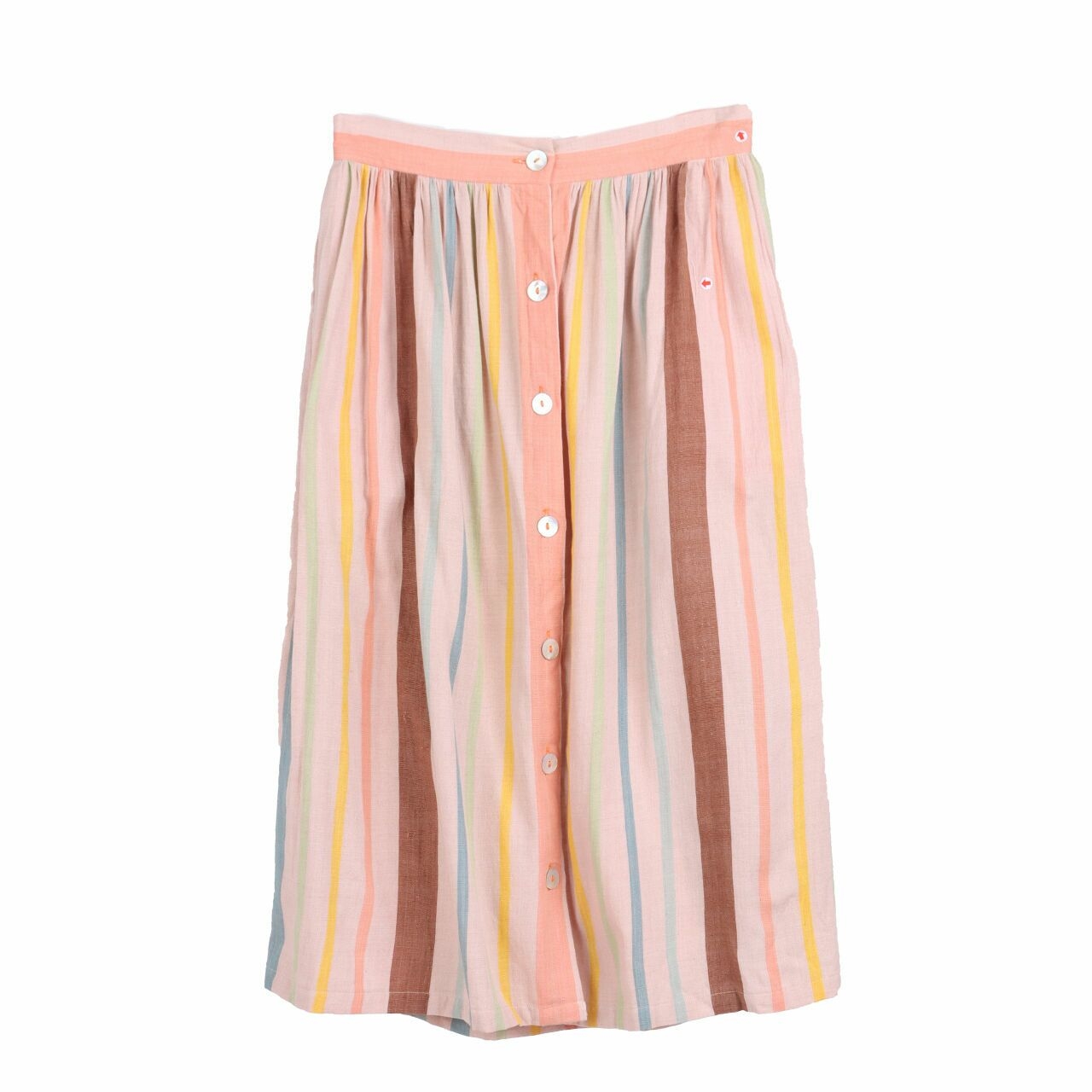 seratus-kapas Multi Stripes Midi Skirt