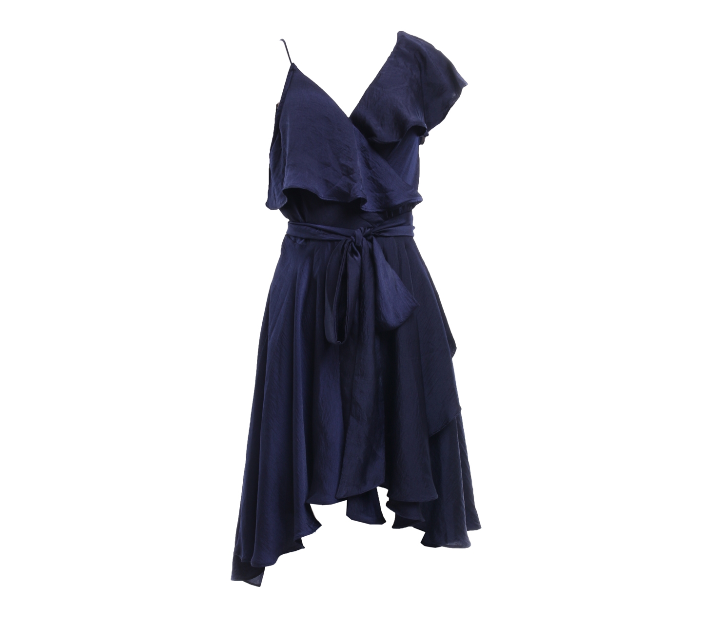 Slide Show Dark Blue Wrap Mini Dress