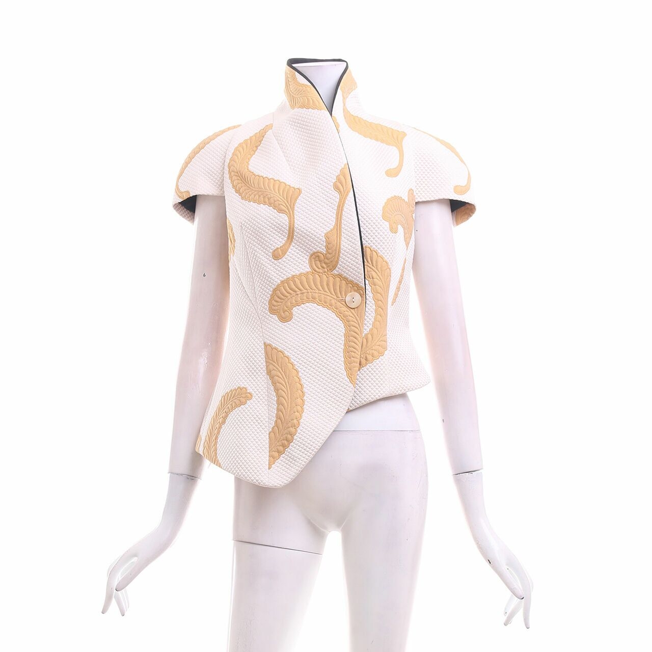 3.1 Phillip Lim Cap Sleeve with Freeform Asymmetrical Hem Cream Gold Outerwear 