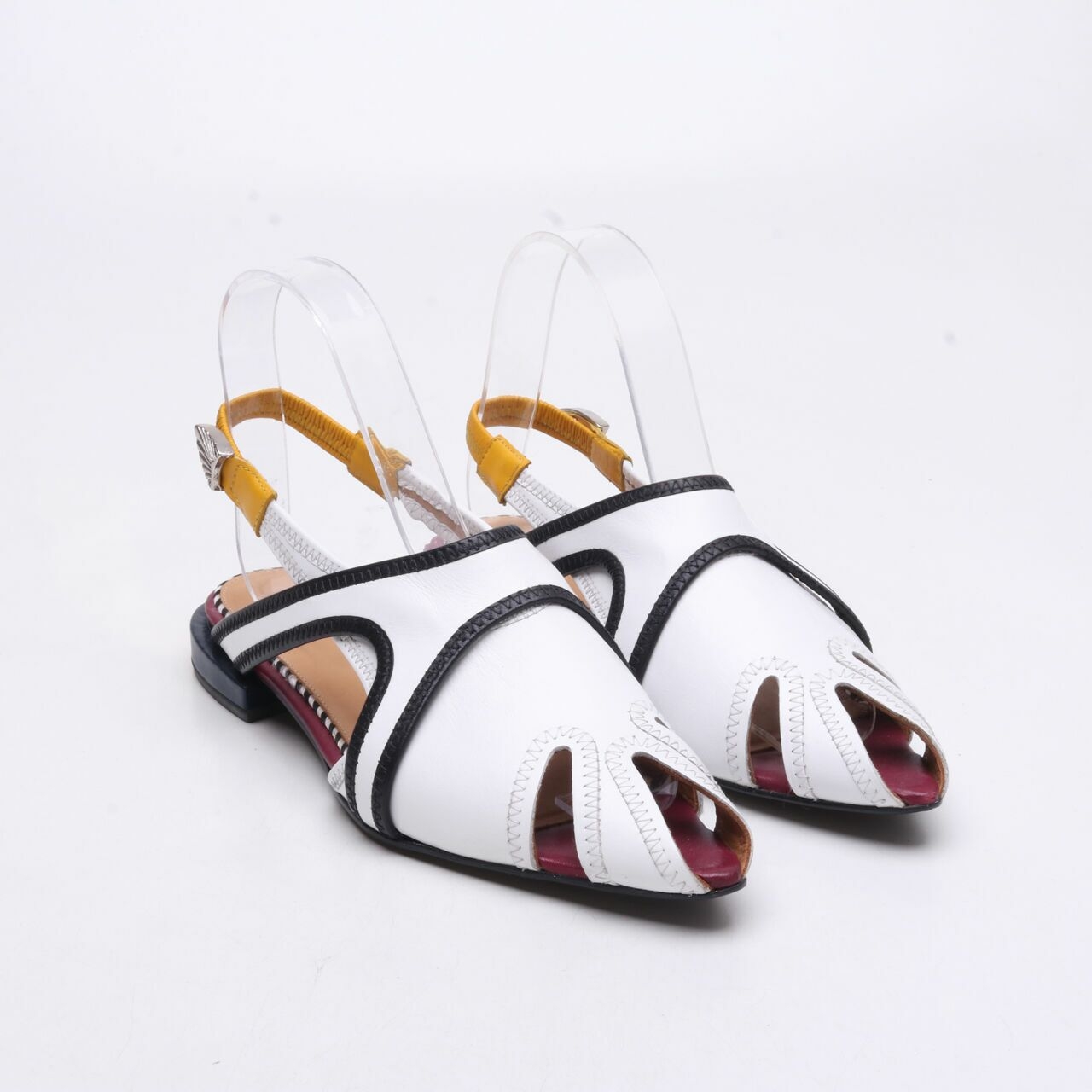 Toga Pulla White Pointy Leather Flats