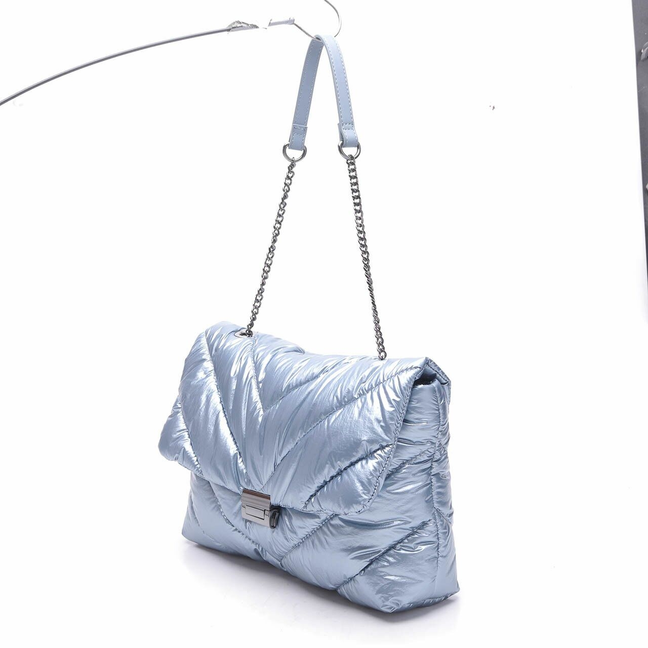 Zara Blue Metallic Shoulder Bag